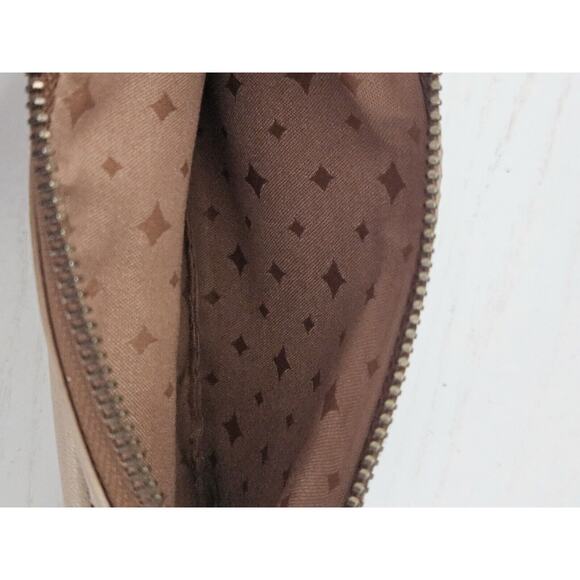 Fossil‎ Tan Glovesoft Leather Clutch Wallet Handbag Chunky Brass Zips - Picture 6 of 11